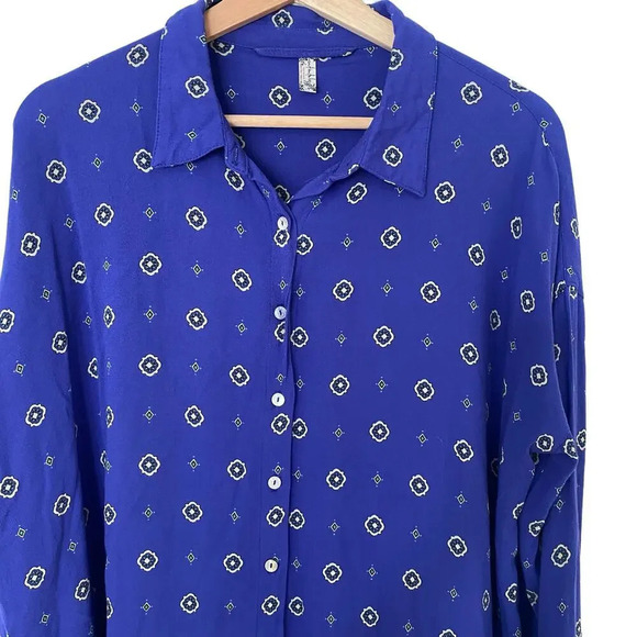 Free People Women's Botton Down Peasant Long Sleeve Blouse Size S - Picture 4 of 6